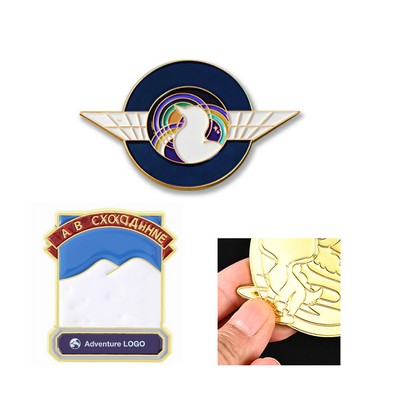 Customizable Zinc Alloy Enamel Lapel Pins w/ Butterfly Clutch 1 1/2"