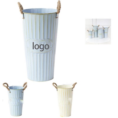 Flower Vase Metal Galvanized