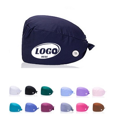 Nurse Scrub Cap with Button