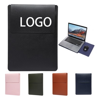 Magnetic PU Leather Laptop Sleeve