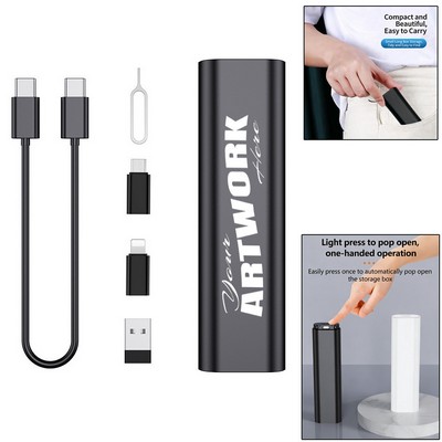 Slim Compact Multi Functional Charging Cable Data Cable Case Adapter Cable Kit Convertor