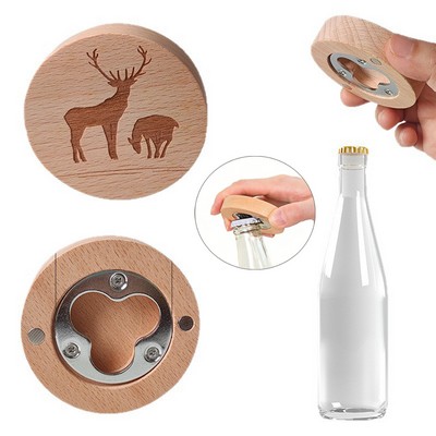 2.5" Wood Bottle Opener Coaster