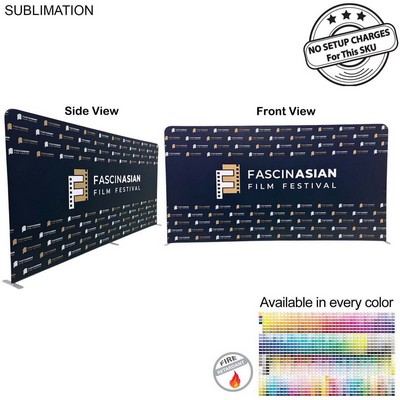 15'W x 8'H EuroFit Tension Fabric Straight Wall Display Kit, Double Sided Graphics