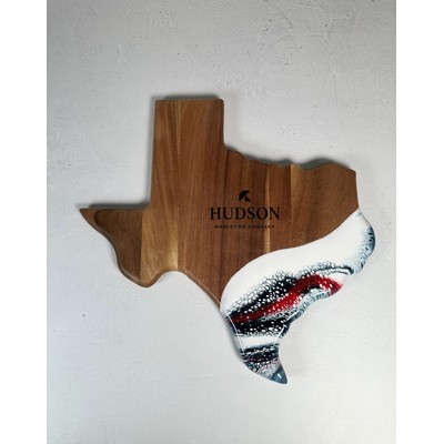 Texas Shaped Acacia Cheese Board - 4th of July