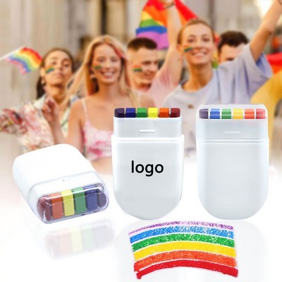 6-Color Rainbow Face Paint Crayon Kit