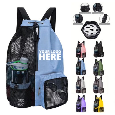 Mesh Swimming Drawstring Bag