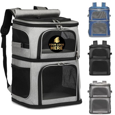 Ventilated Dual-Layer Pet Carrier Backpack