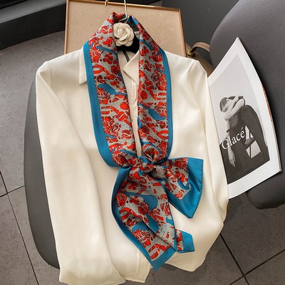 Custom 5.9" x 59" Long Silk Like Neck Scarf Women's Fashion Bandana