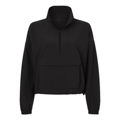 BOXERCRAFT Women's Stretch Woven Quarter-Zip Pullover Sweaters