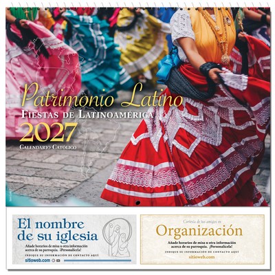 Patrimonio Latino 2027 Catholic Wall Calendar - Spiral Bound (Spanish)