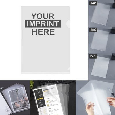 A4 L-shaped Clear Plastic File Folder