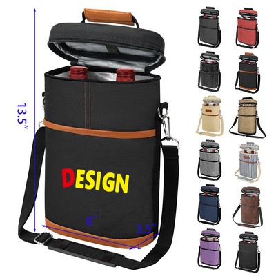 2 Bottle Wine Carrier Insulated Leakproof Cooler
