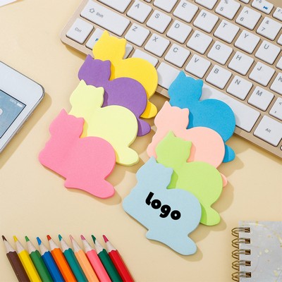 50 Sheets 2.16 x 2.75" Adhesive Cat Shape Sticky Notes Post Notes