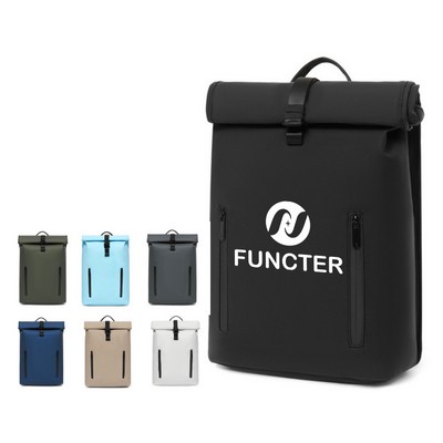 Minimalist Roll-Top Backpack With Buckle Closure – Water-Resistant Backpack For Commute & Travel