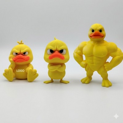 Hilarious "Fowl Trio" Novelty Duck Figurine Set High-Aesthetic "Mavericks" Desk Mascot
