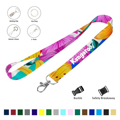 3/4" Full Color Dye Sublimated Lanyard (Ocean)