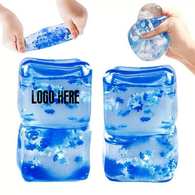 Malt Sugar Ice Cube Squishy Clear Stress Relief Squeeze Toy