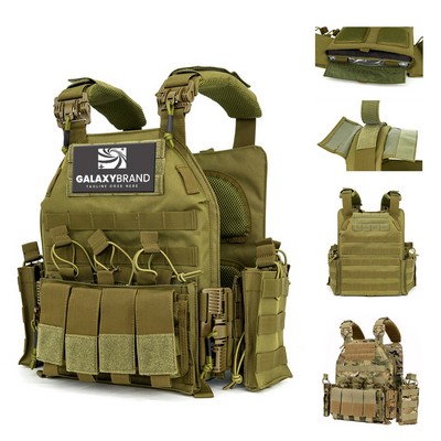 Heavy-Duty Quick-Release Tactical Vest with MOLLE System