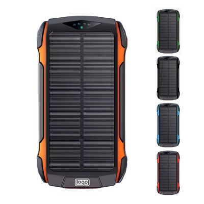 10000mAh Wireless Solar Power Bank W/ Flashlight