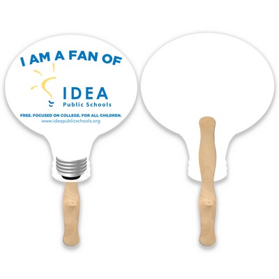 Lightbulb Shape Full Color Single Sided Paper Hand Fan