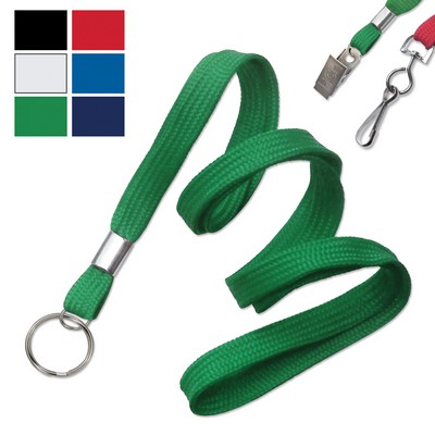 3/8" Blank Non-Breakaway Polyester Lanyards with Split Ring