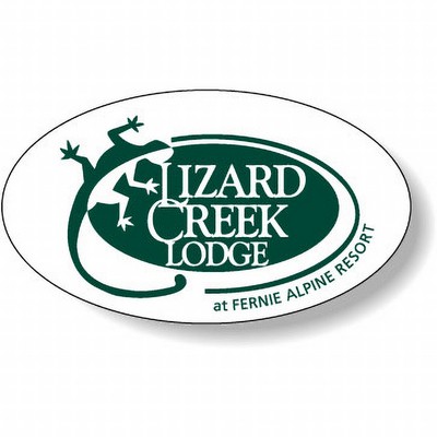 White Matte Block-Out Flexo-Printed Stock Shape Oval Label (1"x1.75")