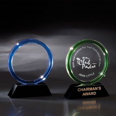 7 1/2" Green Halo Crystal Award