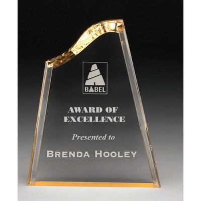 Symphony Designed Acrylic Gold Reflective Base Award - 8" Tall