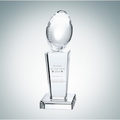 11" Football on Pedestal Optical Crystal Award