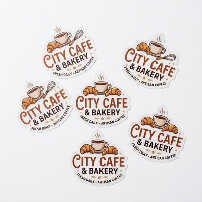 .004 Custom Shape Clear Matte Vinyl / High perf adh back Decals (251 to 300 sq in) Full Color