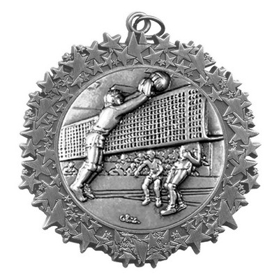 Stock Star Border 2 3/4" Medal- Volleyball