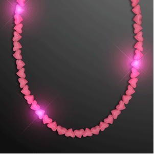 LED Pink Heart Beaded Necklaces - BLANK