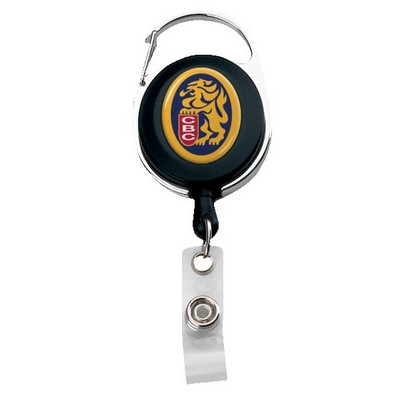 IMPORT Oval Carabiner Metal/Plastic Retractable Badge Reel