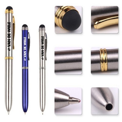 2 In 1 Stainless Steel Stylus Pen