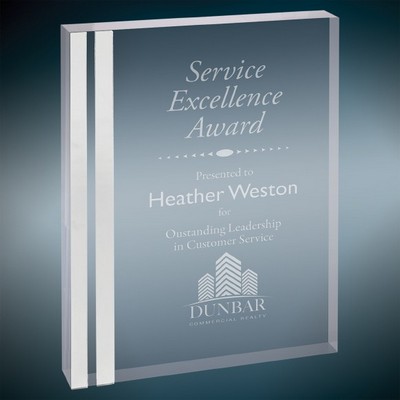 Silver Edge Rectangle Acrylic Award, 5" x 7"