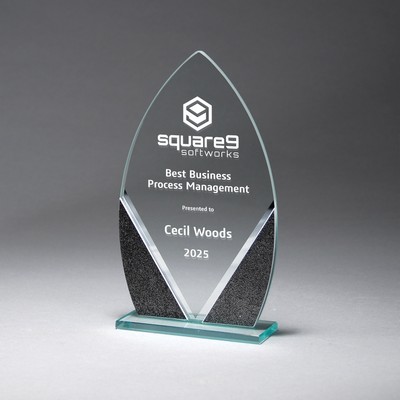 Promo Glass with Mirror and Texture Accent on Clear Base (Small)