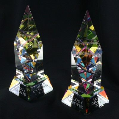 8" Spectra Color Crystal Prismatic Spire Award