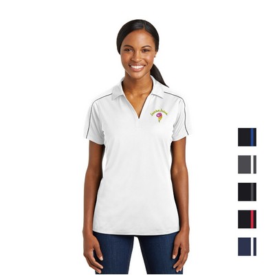 Sport-Tek Women's Micropique Sport-Wick Piped Embroidered Polo