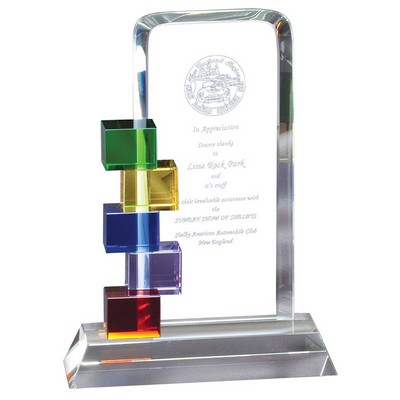 10 ½" Multi-Color Glass Stacked Blocks Award