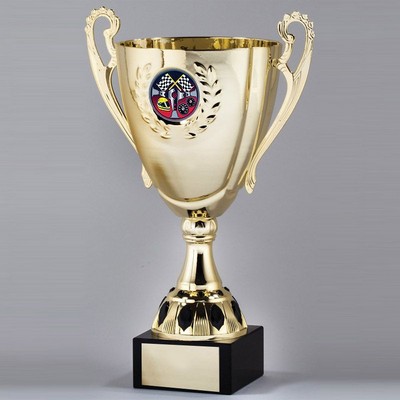 14 ½" Gold Metal Trophy Cup w/2" Insert Option