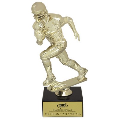 9 ½" Football Figure Trophy w/Black Marble Base