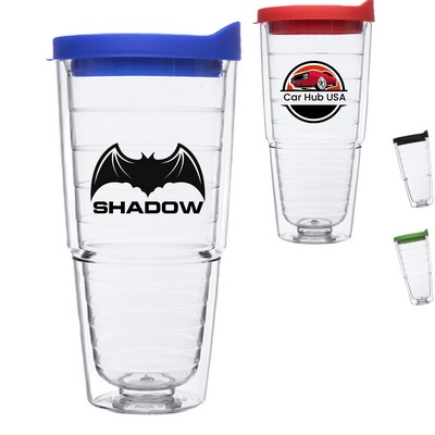 24 oz Double Wall Acrylic Tumbler w/ Custom Logo Spill Proof