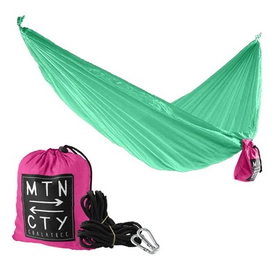 Coalatree Loafer Hammock, Teal Green/Pink