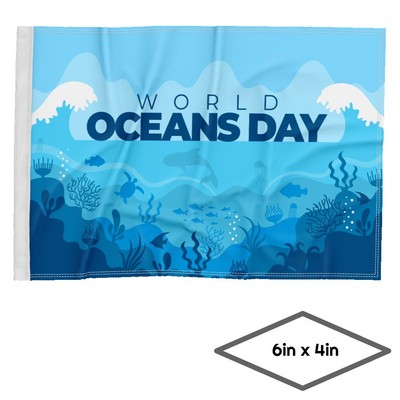 Single-Sided Dye Sublimation 1-Layer 6" x 4" Hand Flag