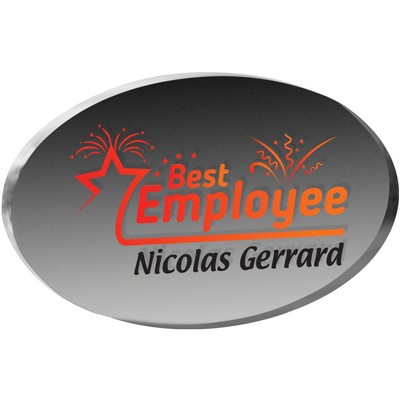 Clear Oval Paper Weight (4"x2 1/2"x 3/8") Full Color PhotoImage