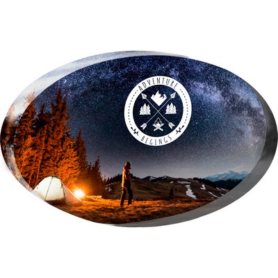 Clear Oval Paper Weight (4"x2 1/2"x 3/4") Full Color PhotoImage