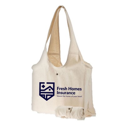 9 oz Cotton Canvas Folding Shoulder Bag - 19"W x 13"H x 3"D