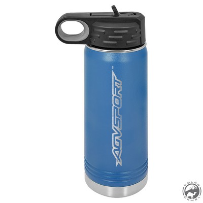 Powder Coated Blue Travel Water Bottle