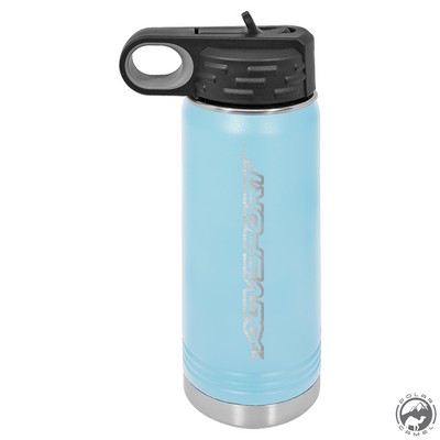 Powder Coated Light Blue Travel Water Bottle