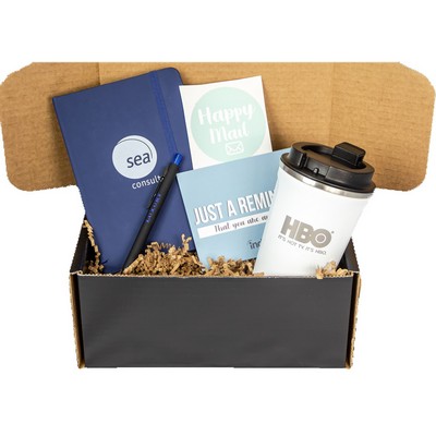 Executive Gift Set with Journal, Tumbler & Super Glide Pen in Black Mailer Box